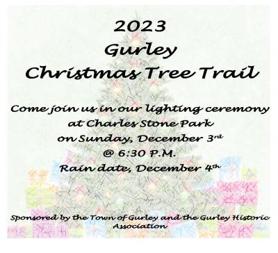 Christmas Tree Trail lighting ceremony December 3rd @ 6:30 P.M.